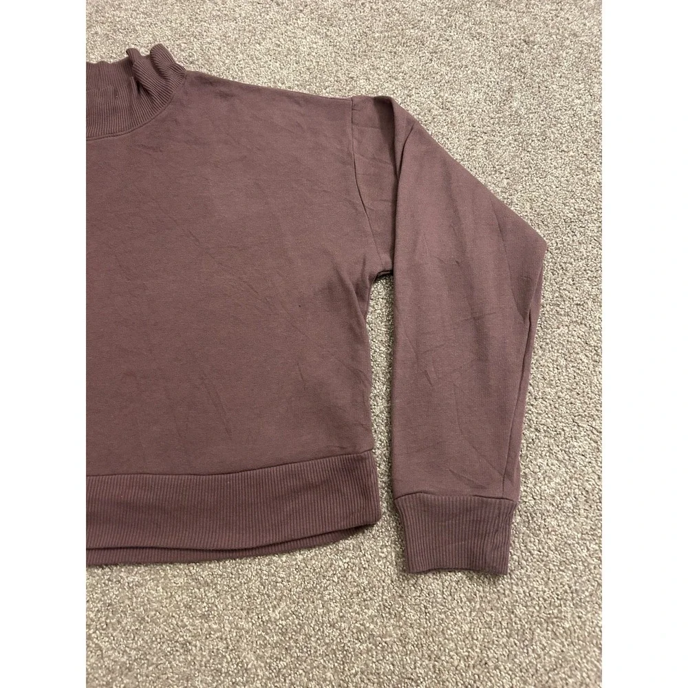 Wild Fable Mock Neck Sweatshirt Womens XL Mauve Excellent Cropped Fleece Top - Picture 3 of 12